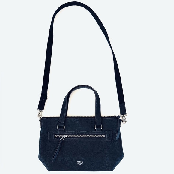 Fossil Handbags - Fossil Dawson Satchel Leather Crossbody Purse Bag, Black